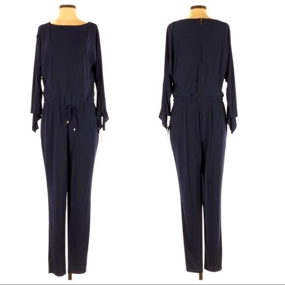 Lauren Ralph Lauren Navy Split Sleeve Jumpsuit M - Picture 1 of 7